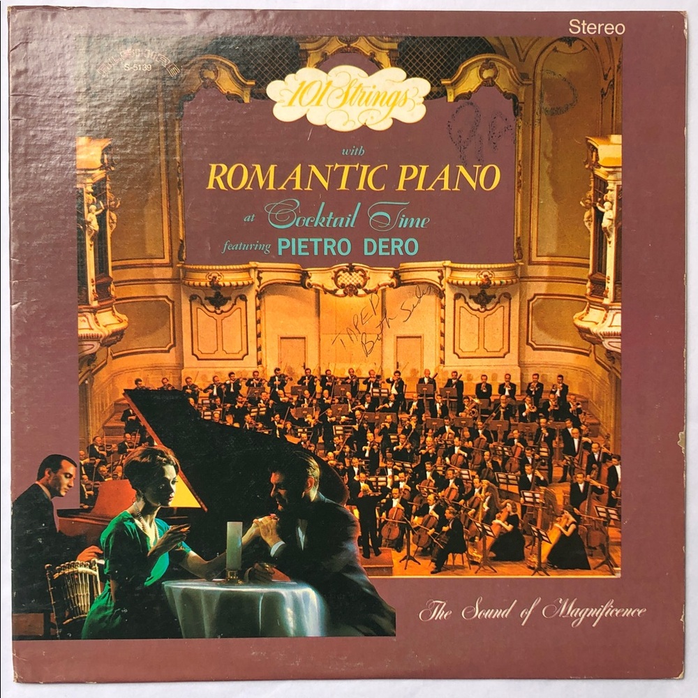 Romantic Piano at Cocktail Time by Pietro Dero Vinyl Lp Record Album ‘72